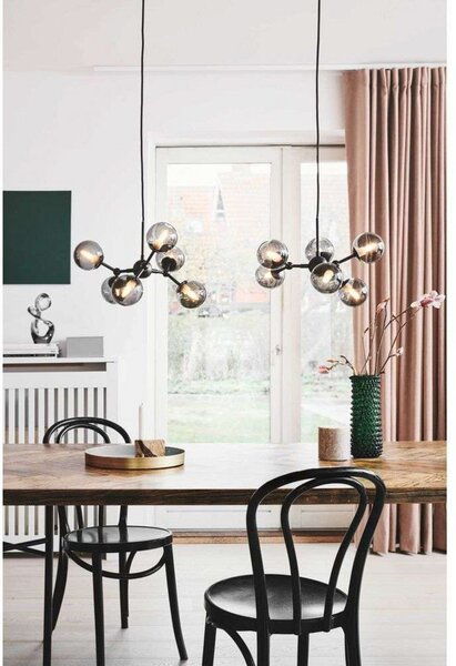 Závěsná svítidlo Halo Design, Šedá, Jídelna, Sklo