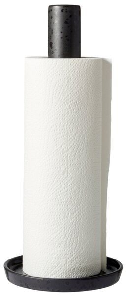 BITZ Černý kameninový držák na roli kuchyňských utěrek Taia 28 cm