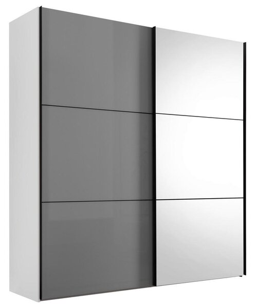 SCHWEBETÜRENSCHRANK Glasfront, bílá, světle šedá, 167/222/68 cm Moderano - Šatní skříně
