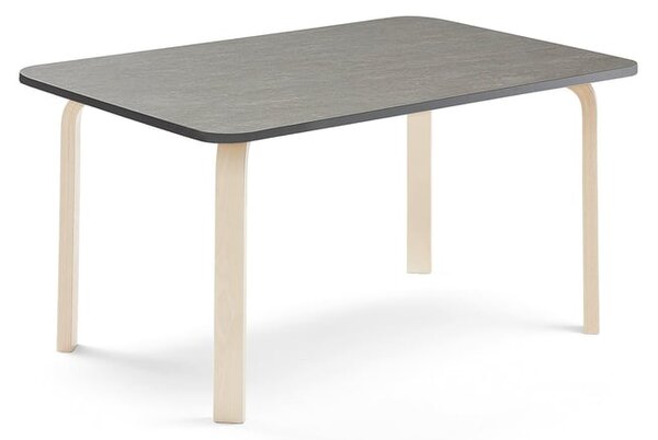 AJ Produkty Stůl ELTON, 1200x700x590 mm, bříza, akustické linoleum, tmavě šedá