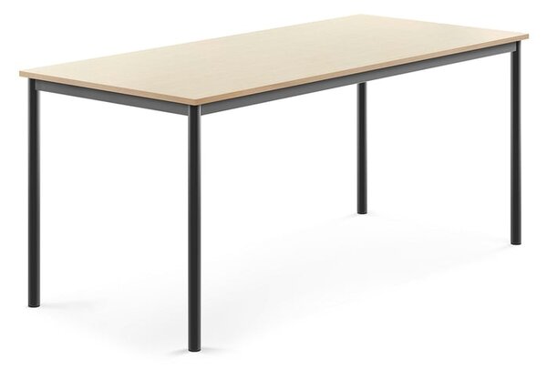 AJ Produkty Stůl BORÅS, 1800x800x760 mm, antracitově šedé nohy, HPL deska, bříza
