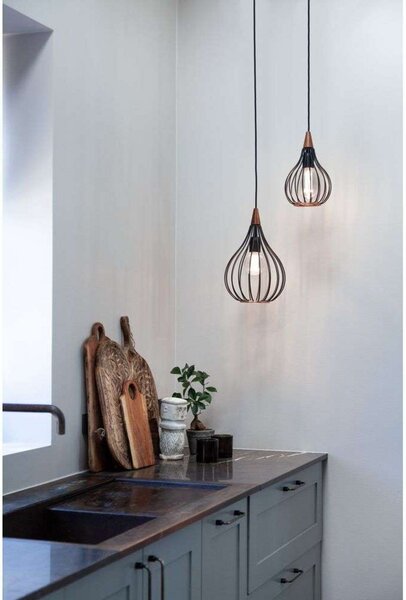 Závěsná svítidlo Halo Design, Černá, Obývací pokoj, Kov