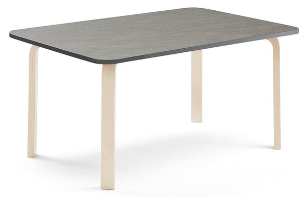 AJ Produkty Stůl ELTON, 1400x700x590 mm, bříza, akustické linoleum, tmavě šedá