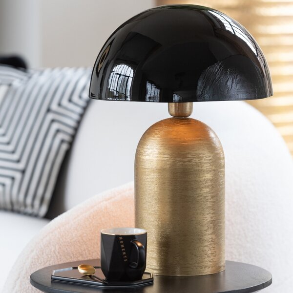 Černo-zlatá kovová stolní lampa J-line Gaube