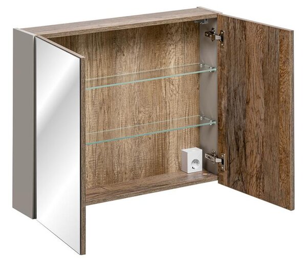 Koupelnová zrcadlová skříňka SANTA FE TAUPE 80 cm
