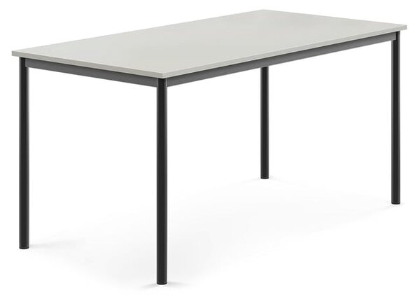 AJ Produkty Stůl BORÅS, 1600x800x760 mm, antracitově šedé nohy, HPL deska, šedá