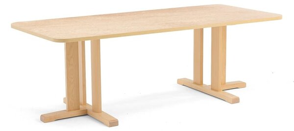 AJ Produkty Stůl KUPOL, 1800x800x600 mm, obdélník, akustické linoleum, bříza/béžová