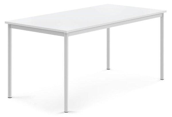 AJ Produkty Stůl BORÅS, 1600x800x720 mm, bílé nohy, HPL deska, bílá