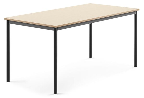 AJ Produkty Stůl BORÅS, 1600x800x720 mm, antracitově šedé nohy, HPL deska, bříza