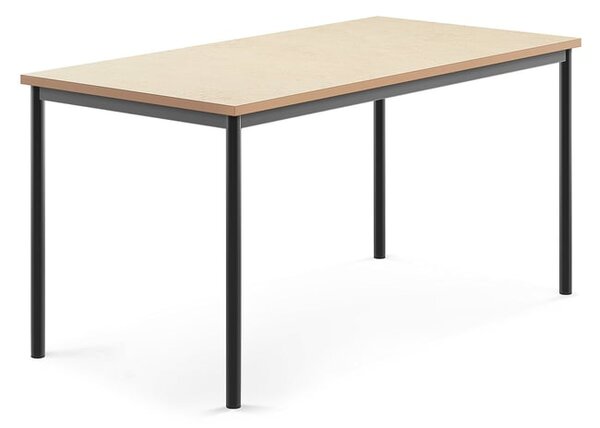AJ Produkty Stůl SONITUS, 1600x800x760 mm, antracitově šedé nohy, deska s linoleem, béžová
