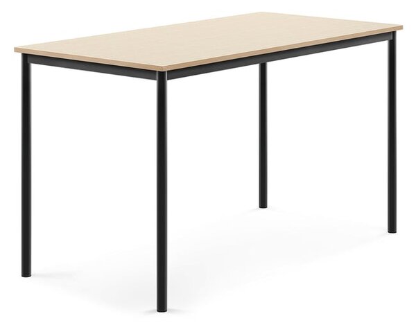 AJ Produkty Stůl SONITUS, 1600x800x900 mm, antracitově šedé nohy, HPL deska tlumící hluk, bříza
