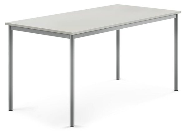 AJ Produkty Stůl BORÅS, 1600x800x760 mm, stříbrné nohy, HPL deska, šedá