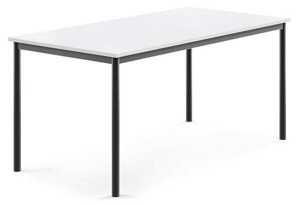 AJ Produkty Stůl BORÅS, 1600x800x720 mm, antracitově šedé nohy, HPL deska, bílá