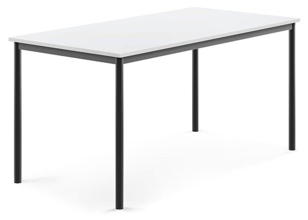 AJ Produkty Stůl BORÅS, 1600x800x760 mm, antracitově šedé nohy, HPL deska, bílá