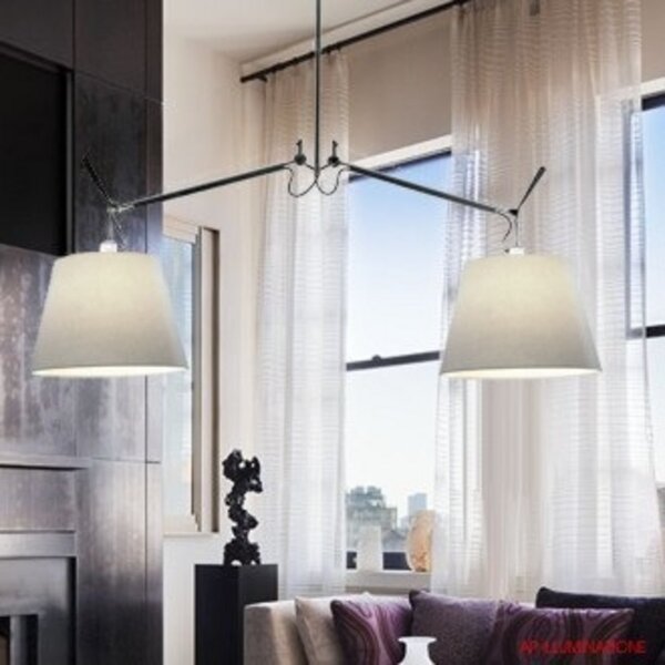 Závěsná svítidlo Artemide, Béžová, Jídelna, Hliník