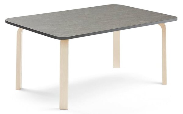 AJ Produkty Stůl ELTON, 1200x700x530 mm, bříza, akustické linoleum, tmavě šedá