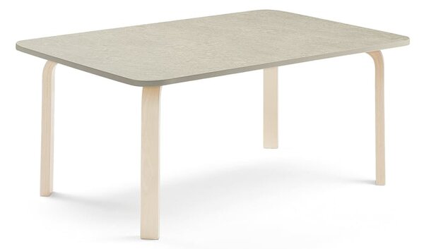 AJ Produkty Stůl ELTON, 1400x700x530 mm, bříza, akustické linoleum, šedá