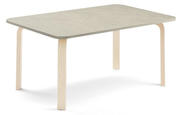 AJ Produkty Stůl ELTON, 1200x600x530 mm, bříza, akustické linoleum, šedá