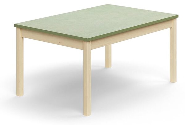 AJ Produkty Stůl DECIBEL, 1200x800x590 mm, akustické linoleum, bříza/zelenošedá