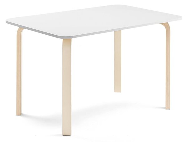 AJ Produkty Stůl ELTON, 1200x800x710 mm, bříza, akustická HPL deska, bílá
