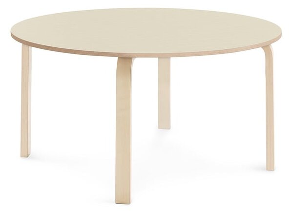 AJ Produkty Stůl ELTON, Ø 1200x590 mm, bříza, akustická HPL deska, bříza