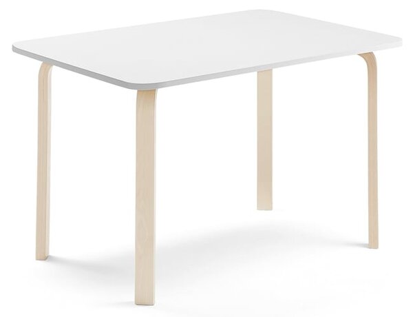 AJ Produkty Stůl ELTON, 1200x700x710 mm, bříza, akustická HPL deska, bílá