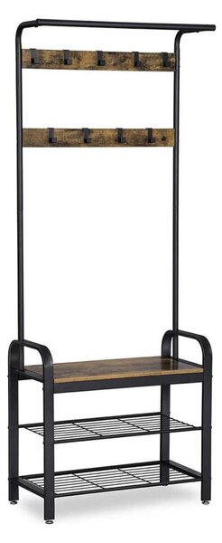 Stojanový věšák NAVOR 72x183x34 cm hnědá/černá