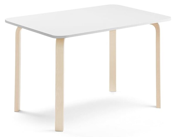 AJ Produkty Stůl ELTON, 1200x600x710 mm, bříza, akustická HPL deska, bílá