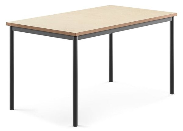 AJ Produkty Stůl SONITUS, 1400x800x720 mm, antracitově šedé nohy, deska s linoleem, béžová