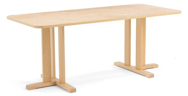 AJ Produkty Stůl KUPOL, 1800x800x720 mm, obdélník, akustické linoleum, bříza/béžová
