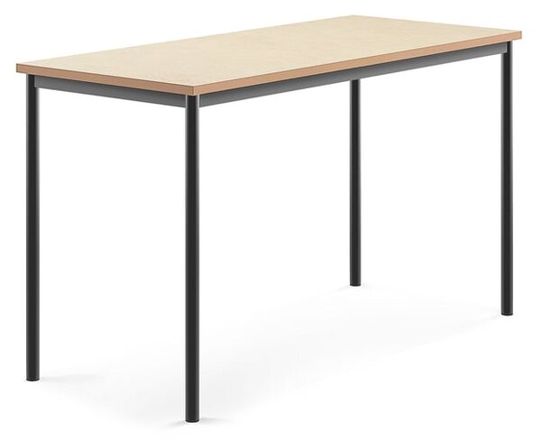 AJ Produkty Stůl SONITUS, 1600x700x900 mm, antracitově šedé nohy, deska s linoleem, béžová