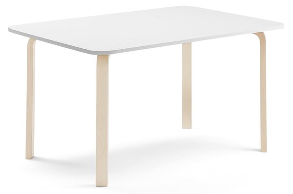 AJ Produkty Stůl ELTON, 1800x700x710 mm, bříza, akustická HPL deska, bílá