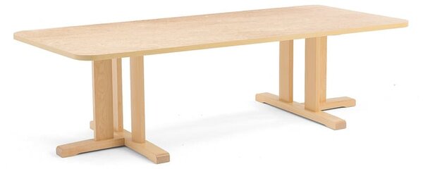AJ Produkty Stůl KUPOL, 1800x800x500 mm, obdélník, akustické linoleum, bříza/béžová