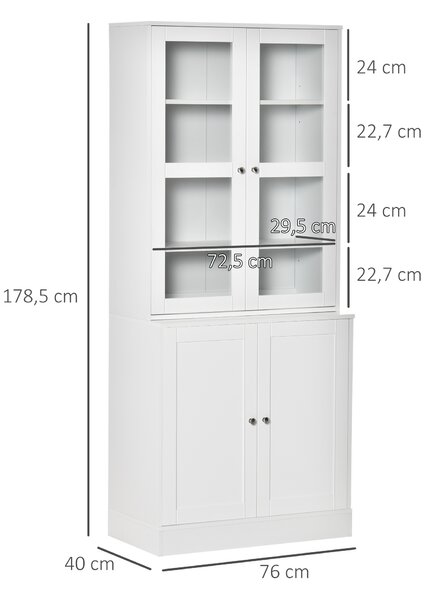 Skříň / knihovna, bílá, 76 x 40 x 178 cm 836-450V90WT
