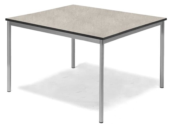 AJ Produkty Stůl SONITUS, 1200x1200x720 mm, stříbrné nohy, deska s linoleem, šedá