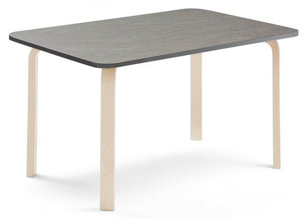 AJ Produkty Stůl ELTON, 1200x700x640 mm, bříza, akustické linoleum, tmavě šedá