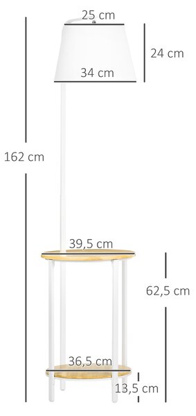 Odkládací stolek se stolní lampou, přírodní-bílá B31-320