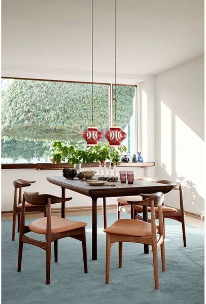 Závěsná svítidlo Warm Nordic, Opal Lamella, stmívatelné, Červená, Jídelna, Kov, Vintage