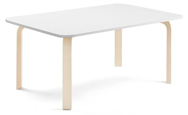 AJ Produkty Stůl ELTON, 1200x800x530 mm, bříza, akustická HPL deska, bílá