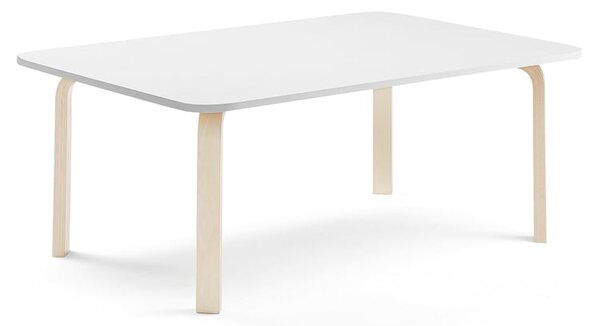 AJ Produkty Stůl ELTON, 1800x700x530 mm, bříza, akustická HPL deska, bílá