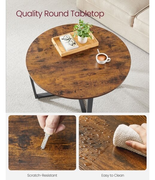 Konferenční stůl ELDUR 88 cm hnědá/černá