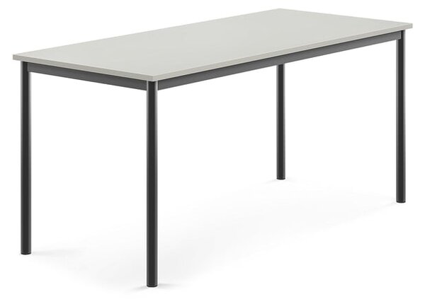AJ Produkty Stůl BORÅS, 1600x700x720 mm, antracitově šedé nohy, HPL deska, šedá