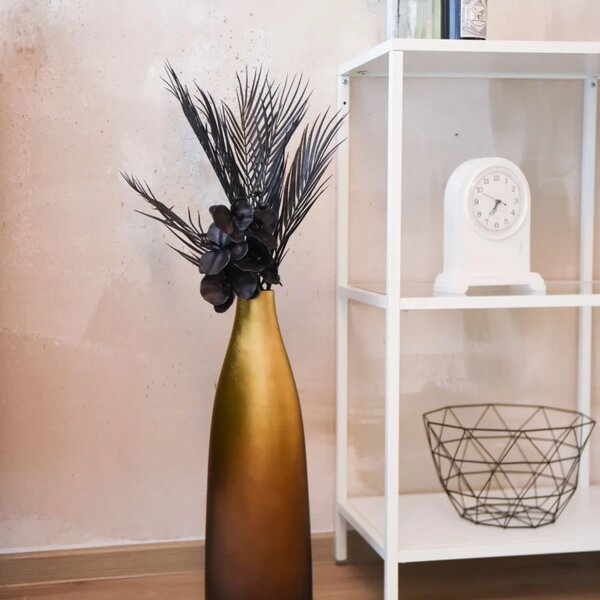 Váza ACCENT, sklolaminát, výška 56 cm, hnědo-zlatá
