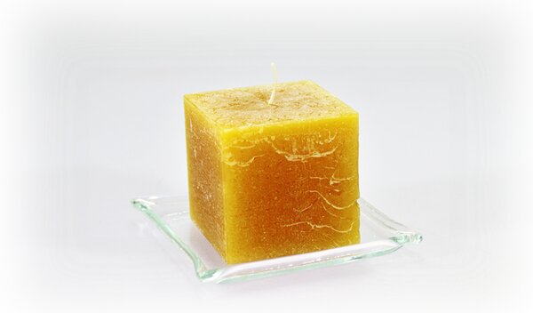 BDK-GLASS 1ks Svíčka kostka 5cm - dýňová