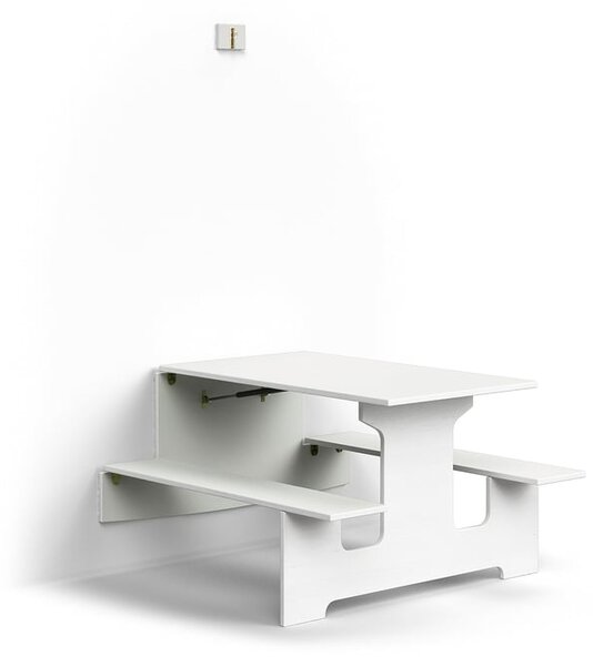 AJ Produkty Nástěnný stůl LUCAS, 1200x1205x720 mm, lamino, bílá/šedá