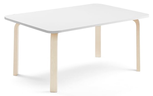 AJ Produkty Stůl ELTON, 1200x700x530 mm, bříza, akustická HPL deska, bílá