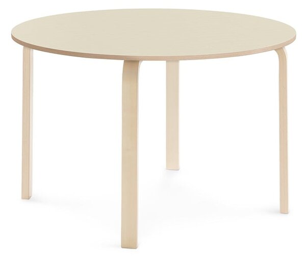 AJ Produkty Stůl ELTON, Ø 1200x710 mm, bříza, akustická HPL deska, bříza