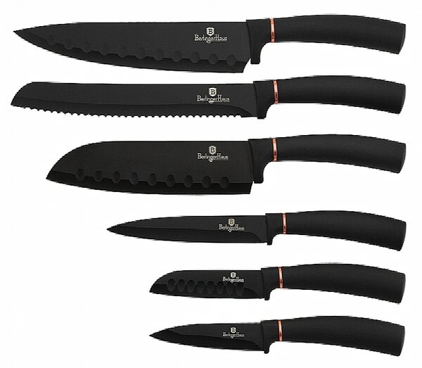 Sada nožů s nepřilnavým povrchem 6 ks Black Rose Collection