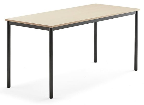 AJ Produkty Stůl BORÅS, 1600x700x760 mm, antracitově šedé nohy, HPL deska, bříza