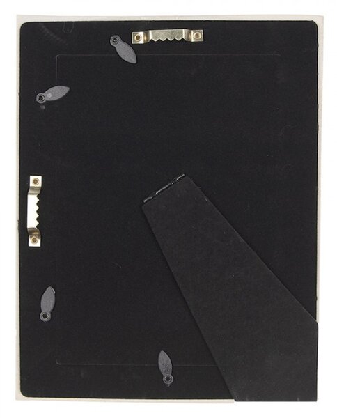 Béžovo zlatý fotorámeček Caroline s plastickou aplikací ve tvaru růže – 13x18 cm